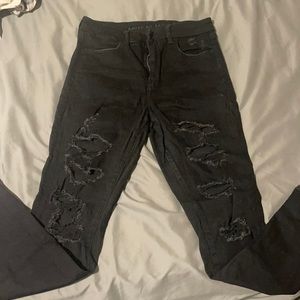 American eagle black ripped jeans